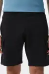 Erkek Regular Fit Cepli Bağcıklı Şort Siyah