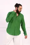 Erkek Regular Fit Yazlık Keten Gömlek Açık Yeşil