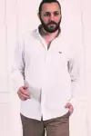 Erkek Regular Fit Yazlık Keten Gömlek Beyaz