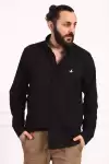 Erkek Regular Fit Yazlık Keten Gömlek Siyah