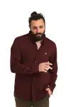 Erkek Regular Fit Non İron Buruşmaz Kumaş Likralı Gömlek Bordo