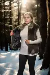 Kadın Kolsuz Fermuarlı Yelek - Kahve