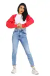 Kadın Skinny Fit Jean Kot Pantolon Açık Mavi