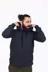 Kapüşonlu İçi Polarlı Regular Kalıp Erkek Sweatshirt Füme