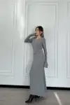 Kare Yaka Mını Boy Fitilli Elbise - Siyah