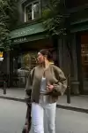 Kaşe Kaşmir Fermuarlı CEKET - Haki