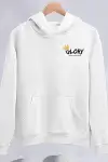 Kışlık Üç İplik Kapüşonlu SweatShirt - Beyaz