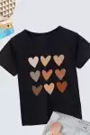 Kız Çocuk Bisiklet Yaka Baskılı T-Shirt - Beyaz
