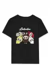 Kız Labubu Çocuk Baskılı T-Shirt - Siyah