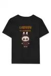 Kız Labubu Çocuk Baskılı T-Shirt - Siyah