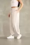 Osy Modal Yumuşak Dokulu Kumaş Şalvar Pantalon-Bej