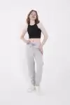 Üç İplik Basic Lastikli Eşofman Pantolon - Gri