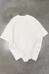 Unisex Basic Bisiklet Yaka Oversize T-Shirt - Beyaz