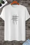 Unisex Baskılı Oversize T-Shirt - Beyaz
