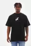 Unisex Baskılı Oversize T-Shirt - Siyah
