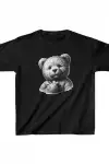 Unisex Çocuk Baskılı T-Shirt - Siyah