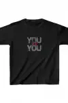 Unisex Çocuk Baskılı T-Shirt - Siyah