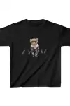 Unisex Çocuk Baskılı T-Shirt - Siyah