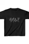 Unisex Çocuk Baskılı T-Shirt - Siyah