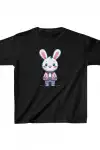Unisex Çocuk Baskılı T-Shirt - Siyah