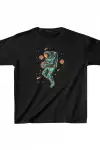 Unisex Çocuk Baskılı T-Shirt - Siyah