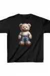 Unisex Çocuk Baskılı T-Shirt - Siyah