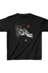 Unisex Çocuk Baskılı T-Shirt - Siyah