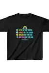 Unisex Çocuk Baskılı T-Shirt - Siyah
