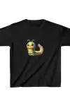 Unisex Çocuk Baskılı T-Shirt - Siyah