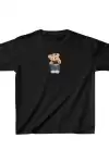 Unisex Çocuk Baskılı T-Shirt - Siyah