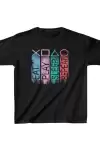 Unisex Çocuk Baskılı T-Shirt - Siyah