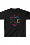 Unisex Çocuk Baskılı T-Shirt - Siyah