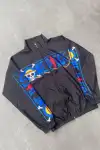 Unisex Fermuarlı Dijital Baskılı Rüzgarlik - Siyah