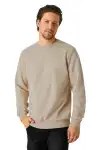 Unisex Standart Tek Beden Bisiklet Yaka Bej Renk Sweatshirt