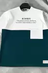 Unisex Torba Cep Detaylı  Parçalı T-Shirt - Lacivert