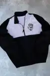 Unisex Uzun Kollu Paraşüt Kumaş Rüzgarlik - Siyah