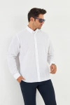 Erkek Zend Club Regular Fit Yazlık Keten Gömlek Beyaz