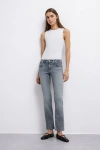 Kadın Mavi Jeans Mid-Rise Slim Bootcut - Gri - Bella