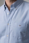 Erkek Lüks Gabardin Kumaş Regular Fit Düğmeli Yaka Gömlek - Bebe Mavisi