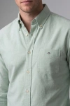 Erkek Lüks Gabardin Kumaş Regular Fit Düğmeli Yaka Gömlek - Mint Yeşili