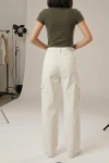 Kadın Boru Paça Kargo Pantolon - Beyaz