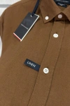 Erkek Premium %100 Linen (Keten) Regular Fit Yaka Düğmeli Gömlek - Kahverengi