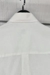 Erkek Premium %100 Linen (Keten) Regular Fit Yaka Düğmeli Gömlek - Beyaz