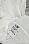 Erkek Premium %100 Linen (Keten) Regular Fit Yaka Düğmeli Gömlek - Beyaz