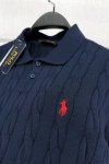 Erkek Premium %100 Cotton (Pamuk) Regular Fit Örgü Triko Polo Tişört - Lacivert