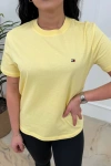 Kadın Premium %100 Cotton (Pamuk) Regular Fit Basic Tişört - Sarı