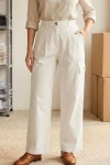 Kadın Bol Kesim Kargo Pantolon - Beyaz