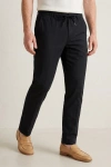 Erkek Premium %100 Linen (Keten) Regular Fit Bağcıklı Pantolon - Siyah