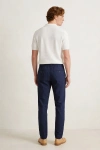 Erkek Premium %100 Linen (Keten) Regular Fit Bağcıklı Pantolon - Lacivert
