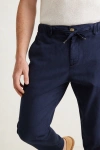 Erkek Premium %100 Linen (Keten) Regular Fit Bağcıklı Pantolon - Lacivert